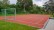 Sportplatz, Tore, Netz, Linien, Rasen, Bäume